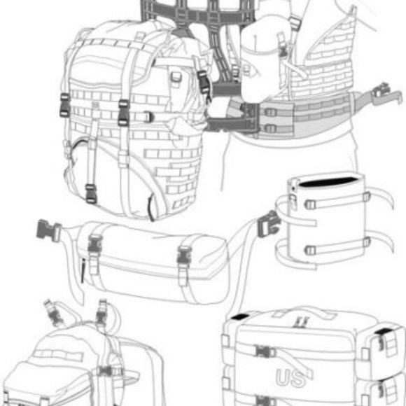 MOLLE II Large Rucksack Load Lifter, 1 pair, made in USA, NwT - Picture 5 of 5